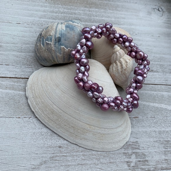 Purple twist pearl bracelet - Picture 3 of 6